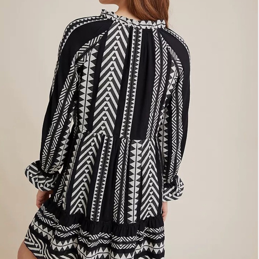 NEW TAGS ON Anthropologie Maeve Black and White Long Sleeve Dress - Picture 6 of 6
